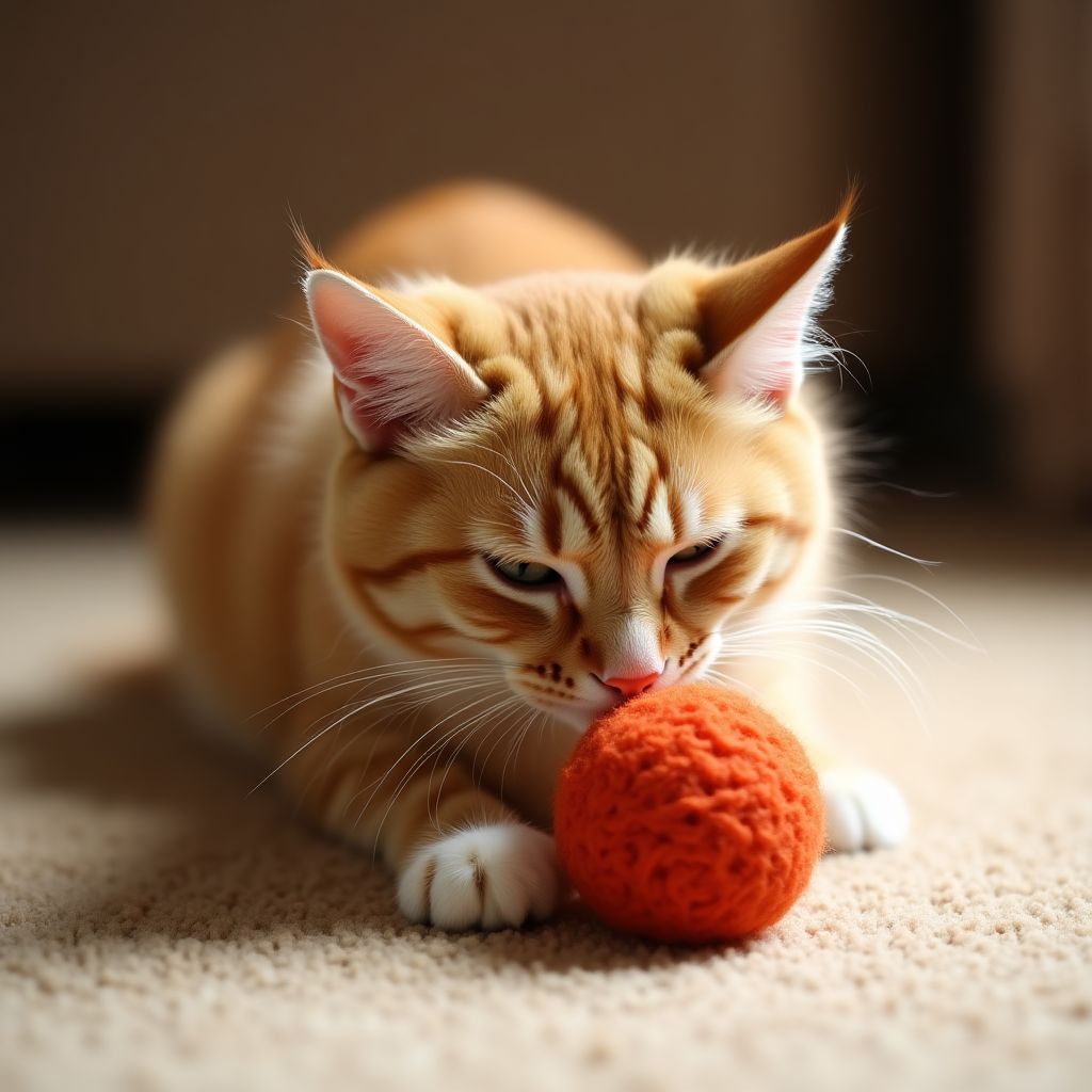 Cat playing with CozyPaw toy