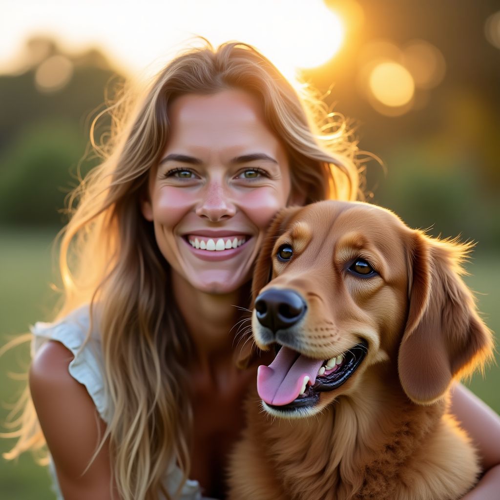 Happy Australian customer with dog